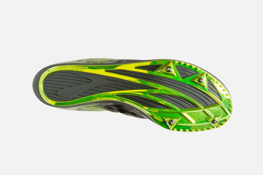 Brooks Wire V6 Spikes Loopschoenen Dames - Grijs/Groen - 075234DPK